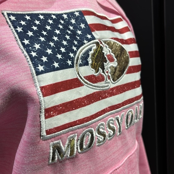 Mossy Oak Pullover hoodie,American flag patch, embroidered on logo,pouch pocket - Picture 2 of 10